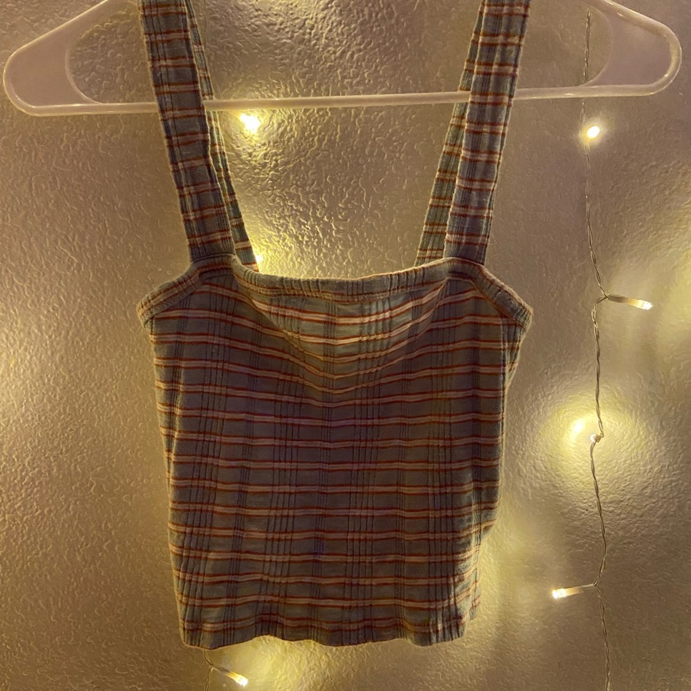 American eagle blue and pink striped tank